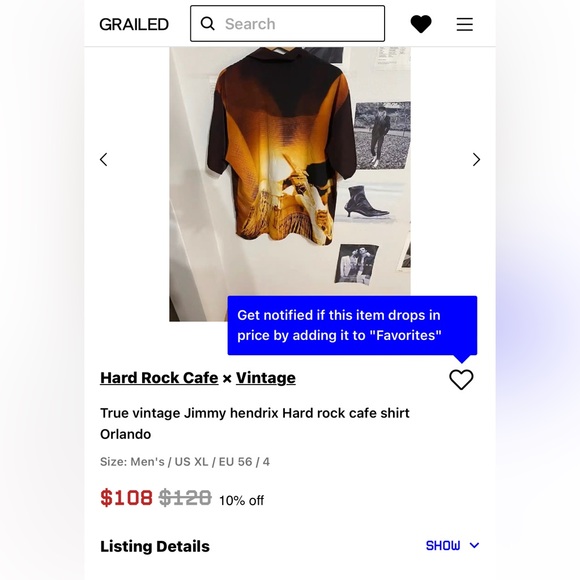 Rare JIMI Hendrix Button Up from Hard Rock Las Vegas - Picture 11 of 12